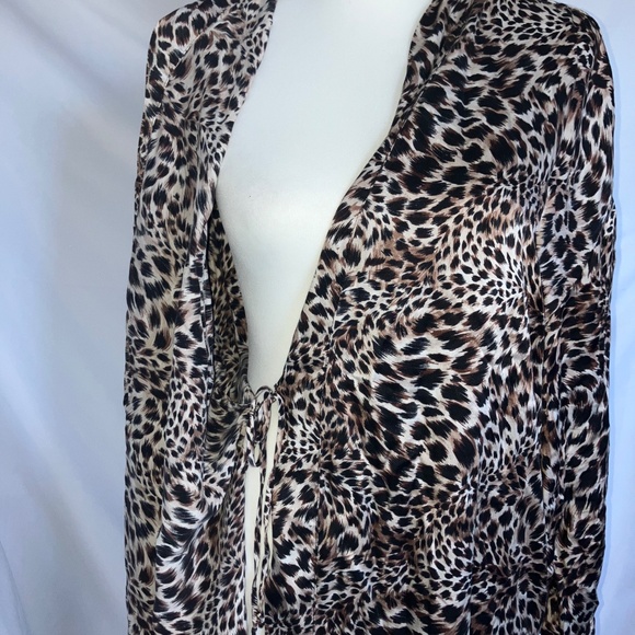 VICTORIA SECRET Silk Cheetah Print Tassel Closure Robe - Picture 3 of 6